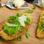 Fried eggplant, fried in parmesan crust